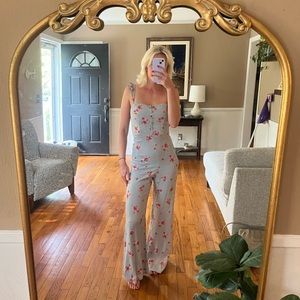 Floral striped jumpsuit